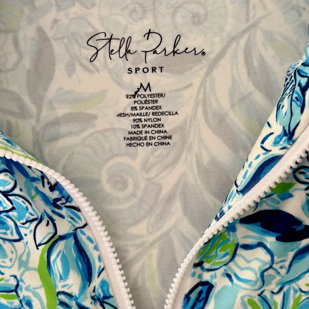 Blue Graphic Polo athletic pullover with Long Sleeves. Light comfortable wear. - Picture 2 of 7